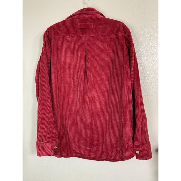 Deso Supply Co Valhalla Cord Shirt Jacket Button Up Men Size Medium Shacket Red - Picture 14 of 15